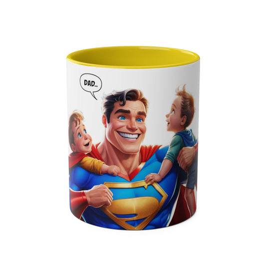 Super Dad Two-Tone Coffee Mugs, 11oz